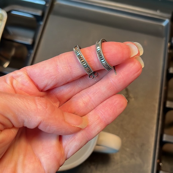 Great condition vintage 925 silver hoops - Picture 6 of 7